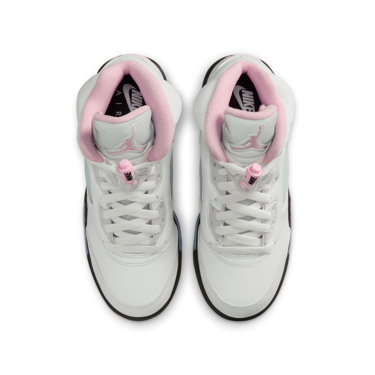 Air Jordan 5 Retro Big Kids' Shoes White/Med Soft Pink-Black