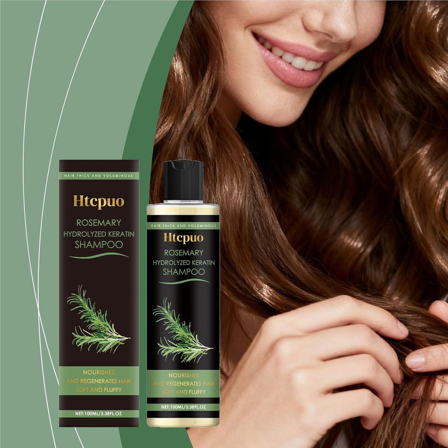 Htcpuo Rosemary Keratin Shampoo | 3.38 fl oz