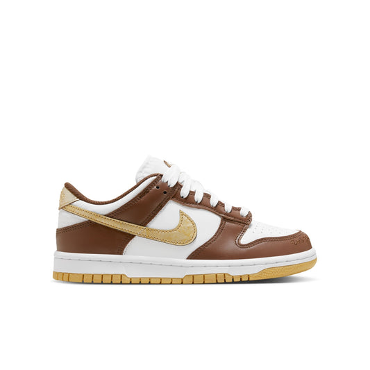 Youth (GS) Nike Dunk Low - WHITE/METALLIC GOLD-WHITE-CACAO WOW