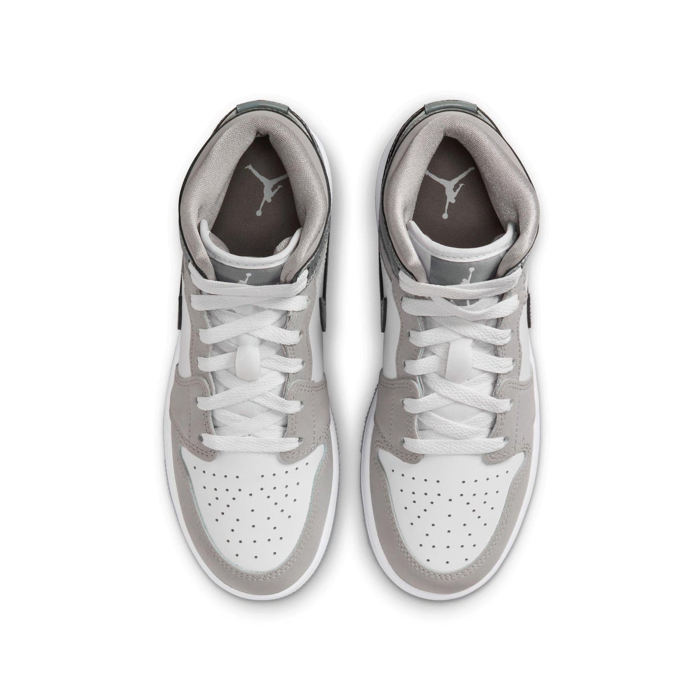 Air Jordan 1 Mid SE Big Kids' Shoes White/Cool Grey-Medium Grey