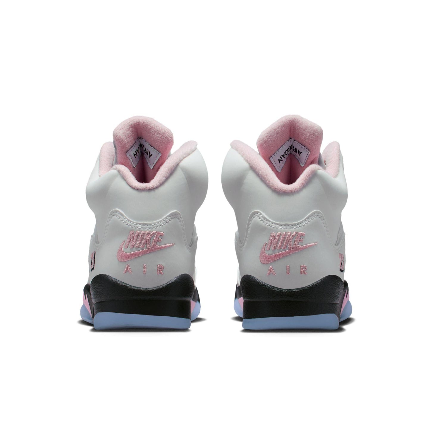 Air Jordan 5 Retro Big Kids' Shoes White/Med Soft Pink-Black